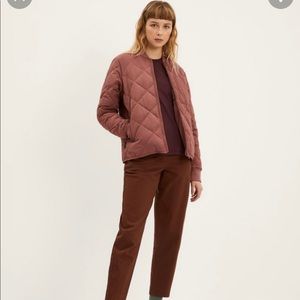 Frank and Oak Reversible Quilted Bomber in Dusty Rose Size Medium
